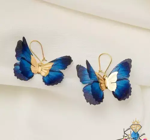 عکس گوشواره طلا پروانه ای