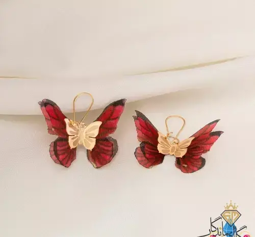 عکس گوشواره طلا پروانه ای