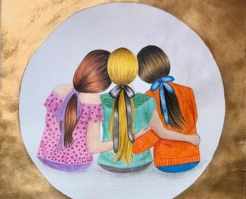 عکس سه دوست صمیمی دخترونه بدون متن