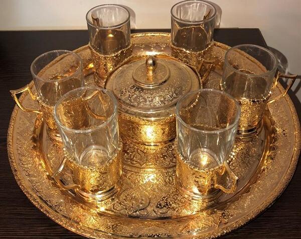 عکس سینی طلا قدیمی