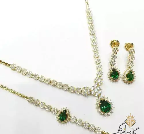 عکس سرویس طلا نگین دار