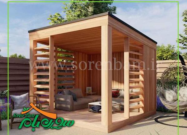 عکس آلاچیق چوبی ساده