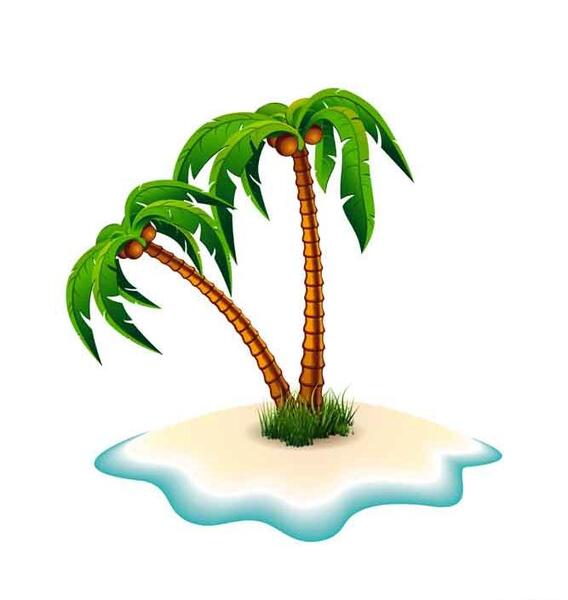 عکس نقاشی ساده درخت نخل