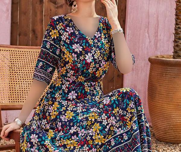 عکس لباس کشی گلدار ساده