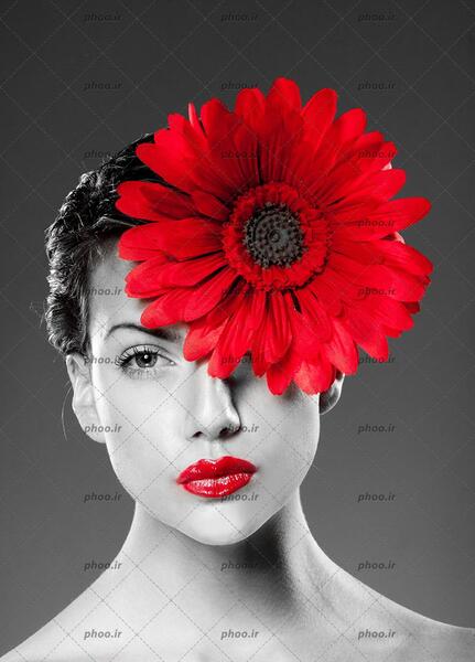عکس پرتره با گل