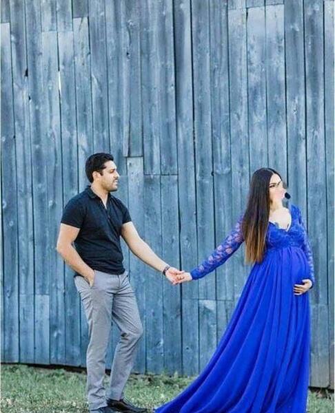 ژست عکس بارداری فضای باز