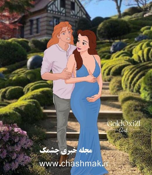 حامله عکس بارداری پرنسس های دیزنی