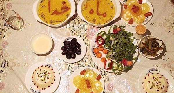 عکس از سفره افطار ماه رمضان ساده