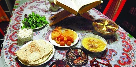عکس از سفره افطار ماه رمضان ساده