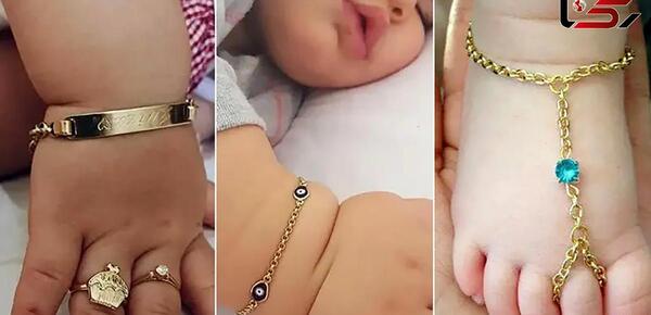 عکس دستبند طلا نوزاد