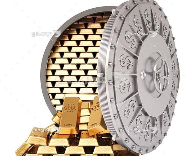عکس شمش طلا و دلار