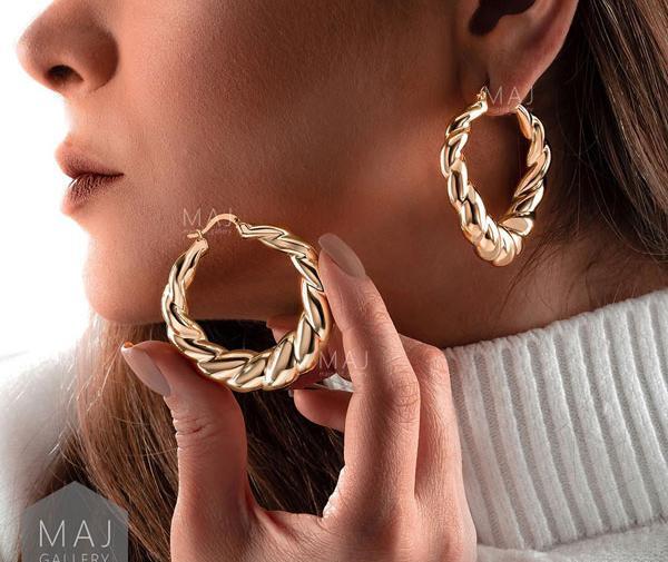 عکس گوشواره طلا حلقه ای جدید