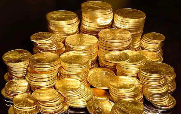 عکس شمش طلا و دلار برای تصویر زمینه