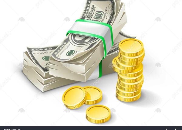 عکس شمش طلا و دلار برای تصویر زمینه