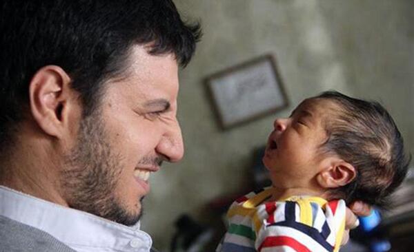 عکس بچه جواد عزتی و همسرش