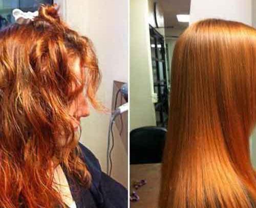 عکس کراتینه مو قبل و بعد