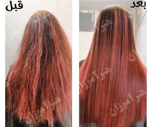 عکس کراتینه مو قبل و بعد