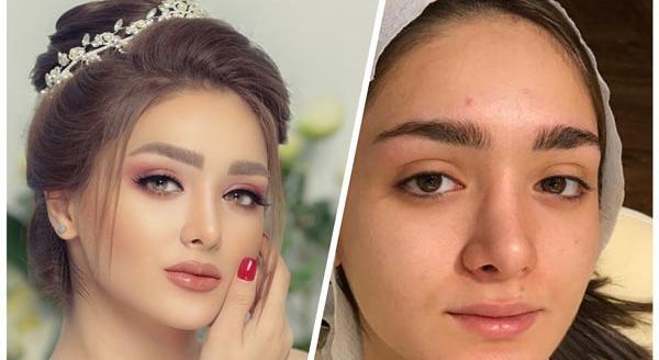 عکس قبل و بعد از میکاپ عروس