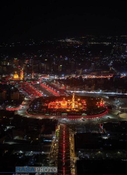عکس هوایی از کربلا و بین الحرمین