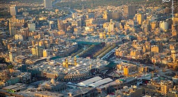 عکس هوایی از کربلا و بین الحرمین