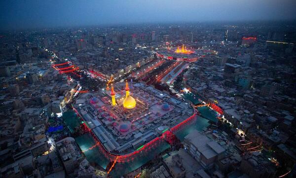 عکس هوایی از کربلا و بین الحرمین