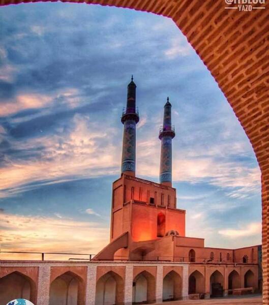 عکس هوایی از مسجد جامع یزد
