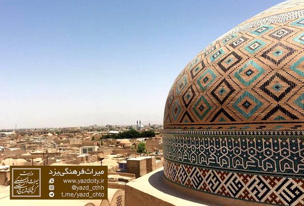 عکس هوایی از مسجد جامع یزد
