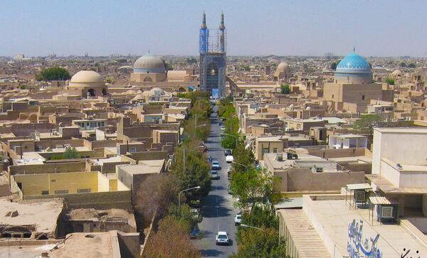 عکس هوایی از مسجد جامع یزد
