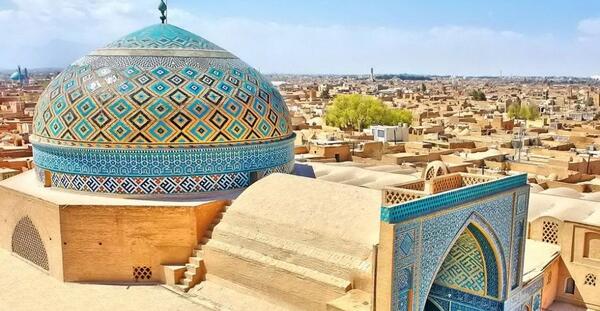عکس هوایی از مسجد جامع یزد