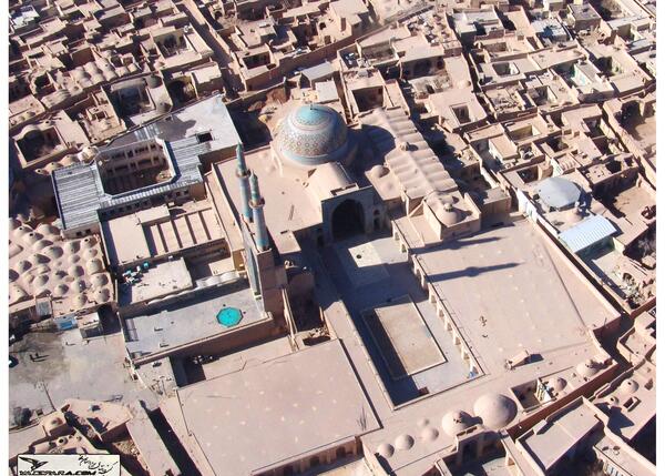 عکس هوایی از مسجد جامع یزد