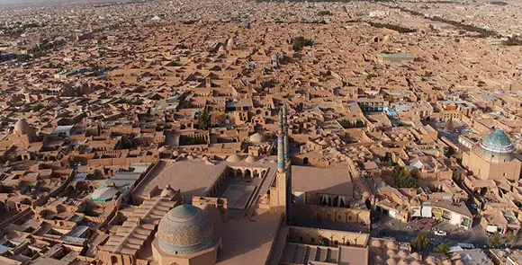 عکس هوایی از مسجد جامع یزد