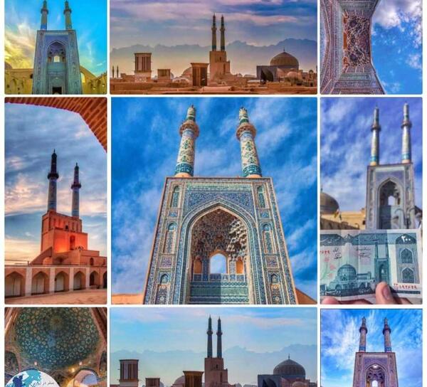 عکس هوایی از مسجد جامع یزد