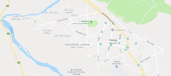عکس هوایی شهر یاسوج