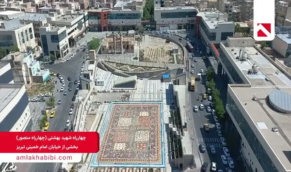 عکس هوایی از میدان ساعت تبریز
