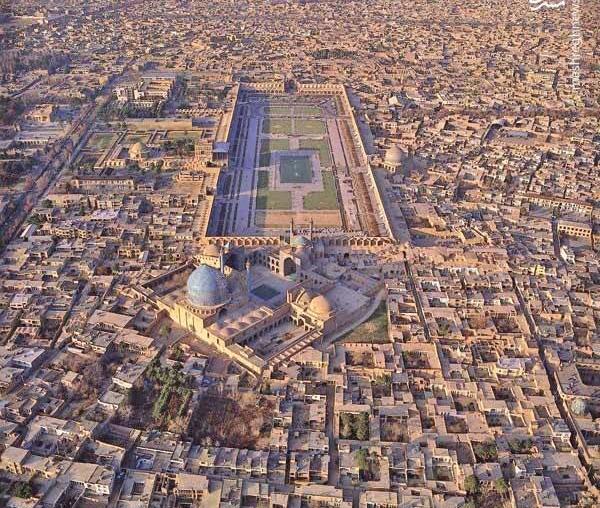عکس هوایی از میدان ساعت تبریز