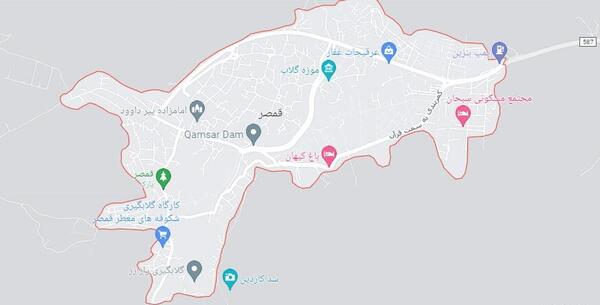 عکس هوایی قمصر