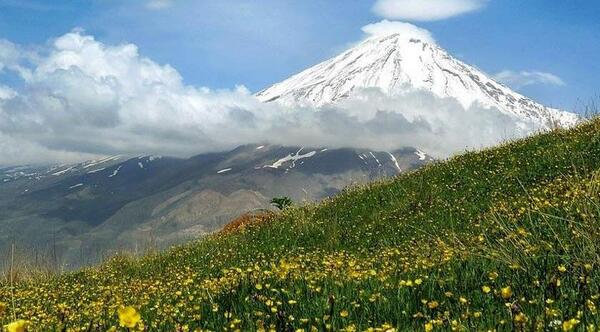 عکس هوایی از کوه دماوند