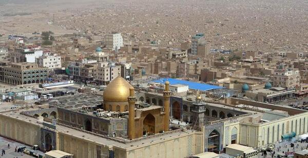 عکس هوایی از حرم امام علی