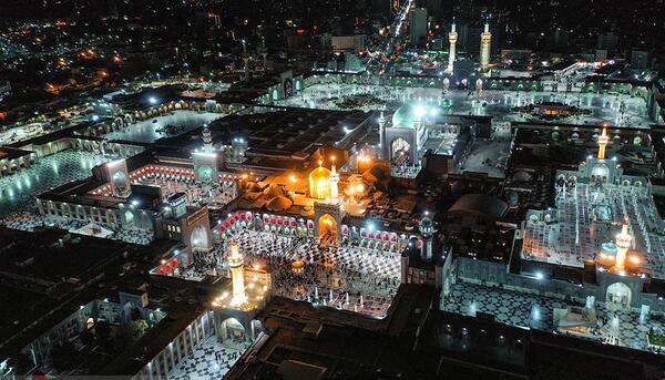 عکس هوایی از حرم امام علی