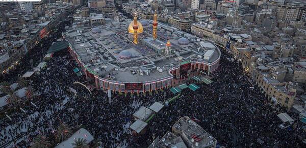 عکس هوایی از حرم امام حسین و حضرت ابوالفضل