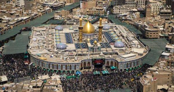 عکس هوایی از حرم امام حسین و حضرت ابوالفضل