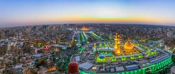 عکس هوایی از حرم امام حسین و حضرت ابوالفضل