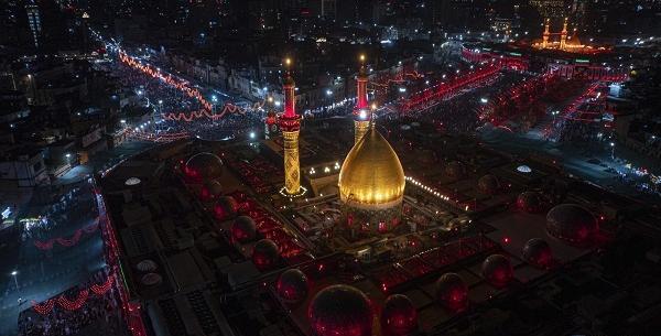 عکس هوایی از حرم امام حسین و حضرت ابوالفضل