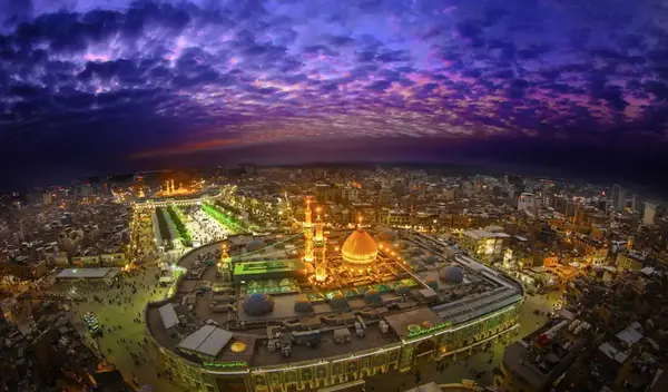 عکس هوایی از حرم امام حسین و حضرت ابوالفضل