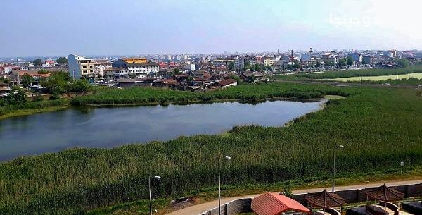 عکس هوایی تالاب عینک رشت