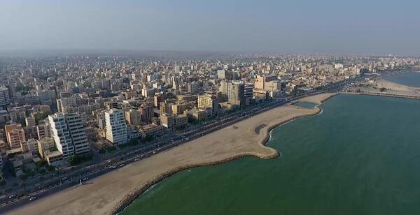 عکس هوایی از ساحل بندرعباس