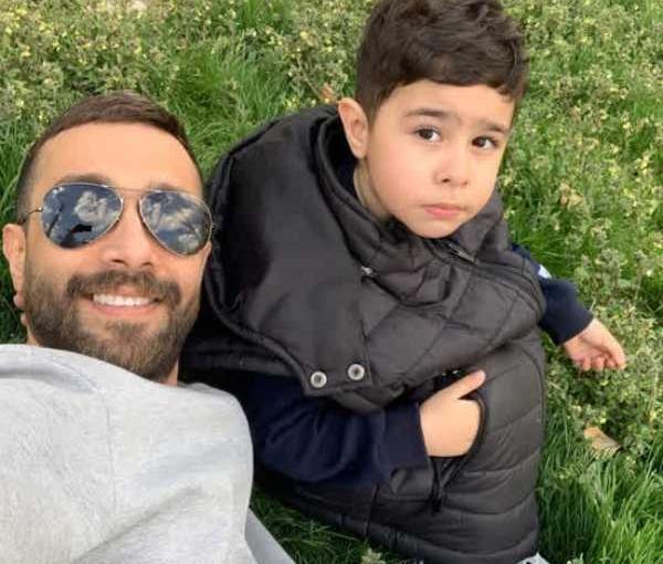عکس حسین مهری و همسرش و بچه اش