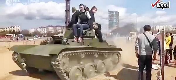 عکس حسین فهمیده و تانک