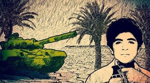 عکس حسین فهمیده و تانک