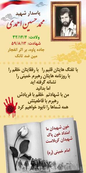 عکس شهید محمد حسین احمدی